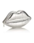 Lulu Guinness Metallic Snakeskin Lips Clutch - Lyst
