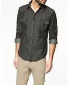 Zara Denim Shirt - Lyst