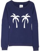 Zoe Karssen Palm Tree Printed Cotton-blend Sweatshirt - Lyst