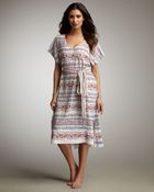 Oscar de la Renta Printed Tie-waist Coverup - Lyst