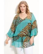Alberto Makali Silk Animal Print Tunic with Camisole - Lyst