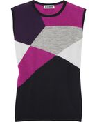 Jil Sander Color-block Cashmere and Silk-blend Top - Lyst