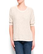 Mango Golden Sequin Jumper - Lyst