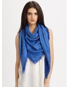 Tory Burch Tonal All-over Logo Pattern Scarf - Lyst