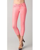 7 For All Mankind Cropped Skinny Jeans - Lyst