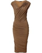 Donna Karan New York Clay Cap Sleeve Twist Drape Dress - Lyst