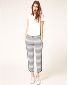 ASOS Collection Asos Striped Trousers with Piping - Lyst