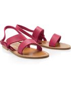 K. Jacques Wide Strap Leather Sandals - Lyst
