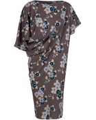 Suno Asymmetric Floral Drape Dress - Lyst