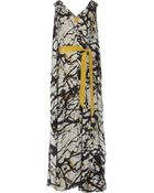 Amanda Wakeley Printed Belted Silk-georgette Maxi Dress - Lyst