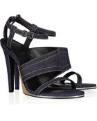 Bottega Veneta Denim and Leather Sandals - Lyst
