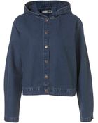 Moto Hooded Denim Jacket - Lyst