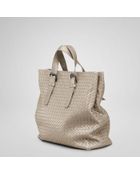 Bottega Veneta Cloth Intrecciato Light Calf Shopper - Lyst