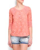 Mango Laced Blouse - Lyst