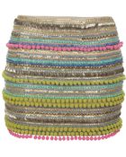Matthew Williamson Pom Pom Embellishment Mini Skirt - Lyst