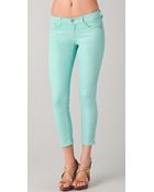 7 For All Mankind Cropped Skinny Jeans - Lyst