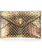 Alexander McQueen Metallic Skull Card Holder - Lyst
