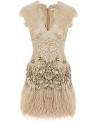 Matthew Williamson Lacquer Lace Feathered Dress - Lyst