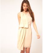 ASOS Collection Asos Crepe Dress with Drape - Lyst