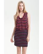 Jessica Simpson Stripe Sleeveless Jersey Dress - Lyst