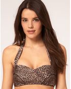 Seafolly D Cup Leopard Bikini Top With Halter Neck - Lyst