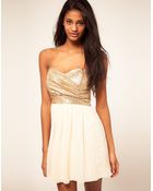 TFNC Tfnc Dress with Sequin Bandeau & Chiffon Skirt - Lyst
