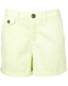 Topshop Lime Chino Shorts - Lyst