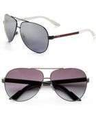 Gucci Large Metal Aviator Sunglasses - Lyst