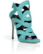 Giuseppe Zanotti Aqua Suede Swirl Sandals - Lyst