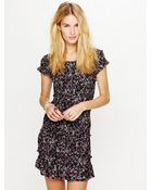 Free People Smocked Short Sleeved Printed Dress - Lyst