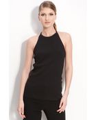 St. John Collection Fine Gauge Rib Knit Halter Top - Lyst