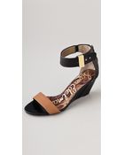 Sam Edelman Sophie Two-tone Wedge Sandal - Lyst