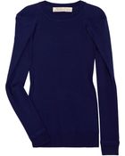 Lela Rose Folded Shoulder Fineknit Sweater - Lyst