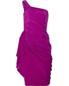 Amanda Wakeley Ruffled Silk Cady One Shoulder Dress - Lyst
