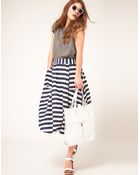 Asos Full Skirt In Stripe - Lyst