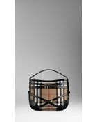 Burberry Small House Check Belted Hobo - Lyst