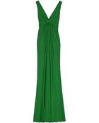 Elie Saab Long Jers Drs V Back Knot Fnt - Lyst