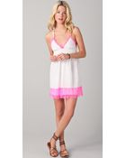 Pencey Contrast Lace Slip Dress - Lyst