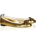 Gucci Metallic Leather Ballet Flats - Lyst