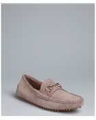 Gucci Mauve Suede Damo Horsebit Loafers - Lyst