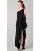 Halston Heritage One Shoulder Cascade Gown - Lyst