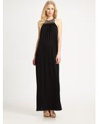 MICHAEL Michael Kors Beaded Jersey Maxi Dress - Lyst