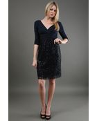 Kay Unger Sequin Lace Dress - Lyst