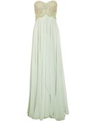 Marchesa Beaded Silk Chiffon Gown - Lyst