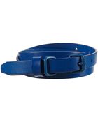Topshop Blue Skinny Enamel Belt - Lyst