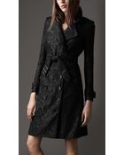 Burberry Long Lace Trench Coat - Lyst