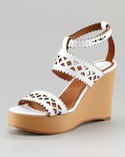 Chloé Lasercut Wedge Sandal - Lyst