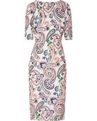 Jil Sander Lizard Paisleyprint Cottonpoplin Dress - Lyst