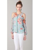 Twelfth Street Cynthia Vincent Cold Shoulder Blouse - Lyst