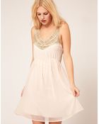 ASOS Collection Chiffon Dress With Embellished Neck - Lyst